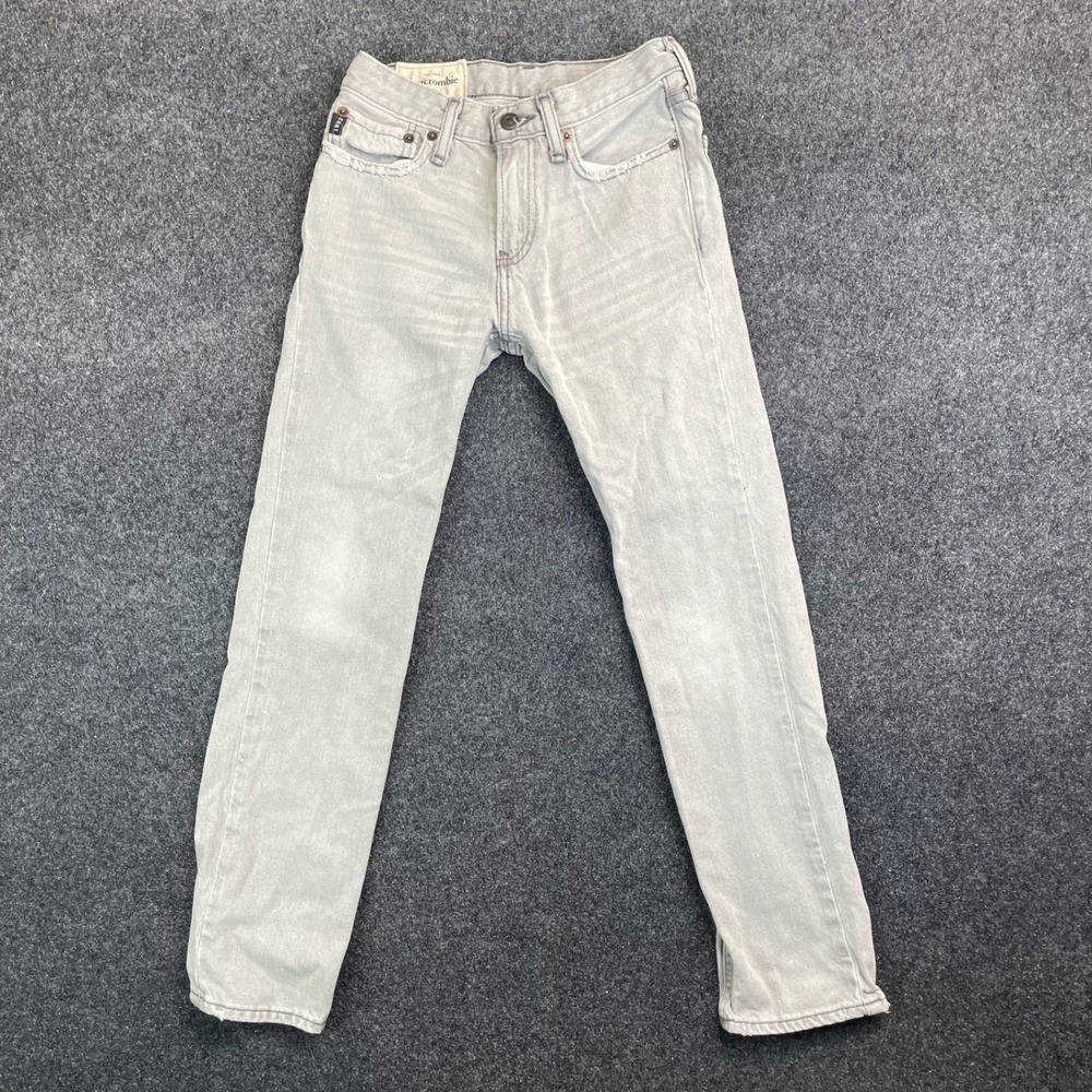 Abercrombie Kids Slim Fit Denim Jeans Boys Size 14 Slim Light Grey